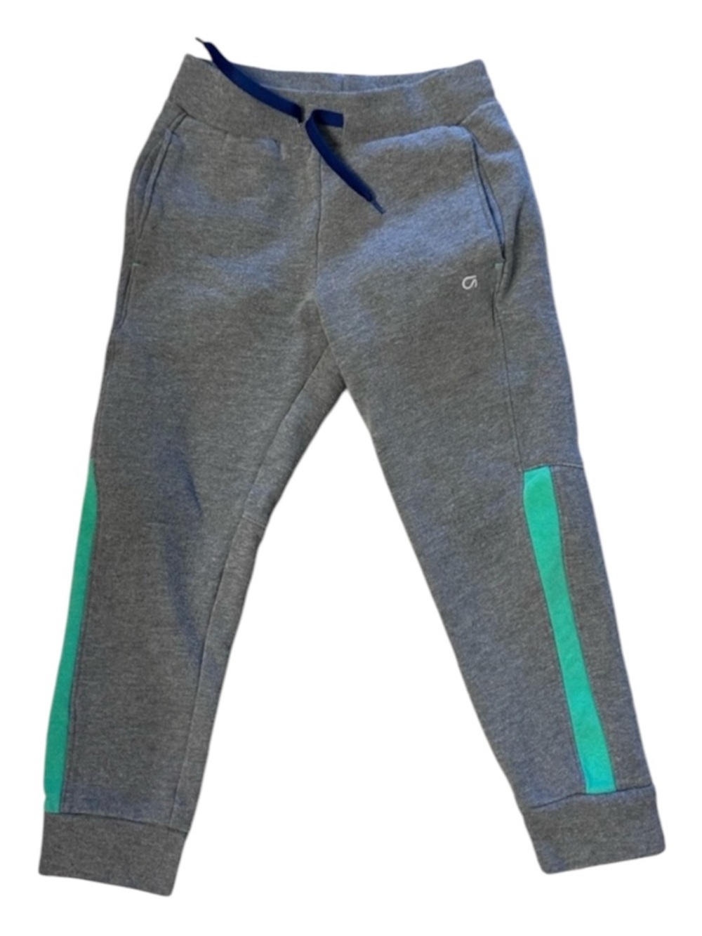 Gap Fit Gray Kids Joggers with Green Stripes